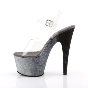 ADORE-708OMBRE Ankle Peep Toe High Heel Clear & Silver Multi view 4