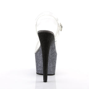ADORE-708OMBRE Ankle Peep Toe High Heel Clear & Silver Multi view 3