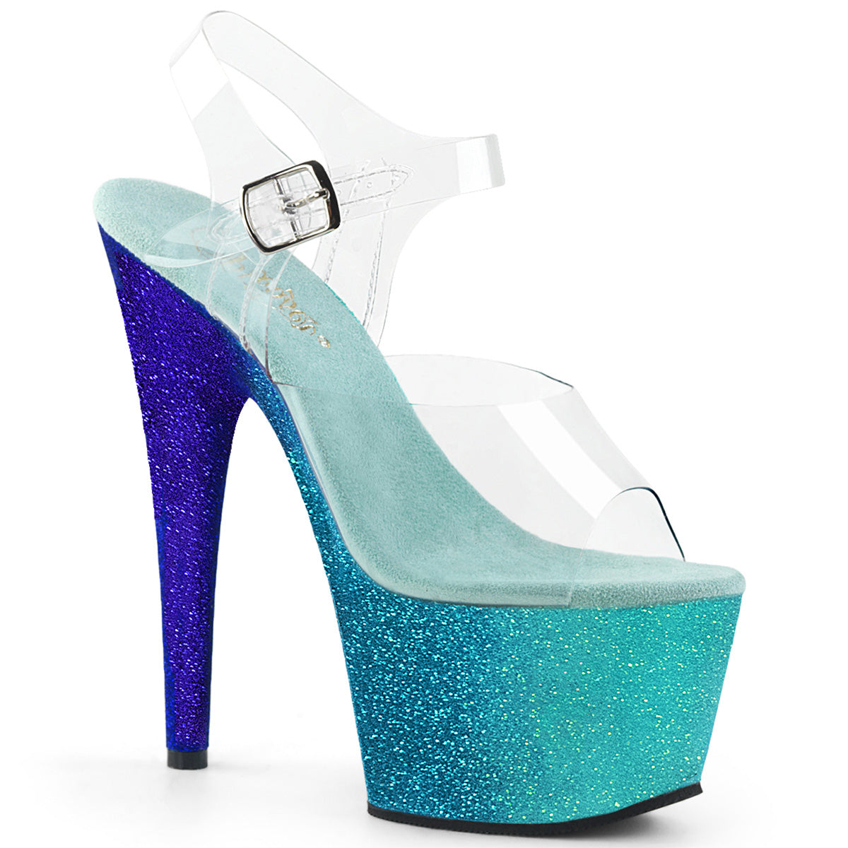 ADORE-708OMBRE Ankle Peep Toe High Heel Blue Multi view 1