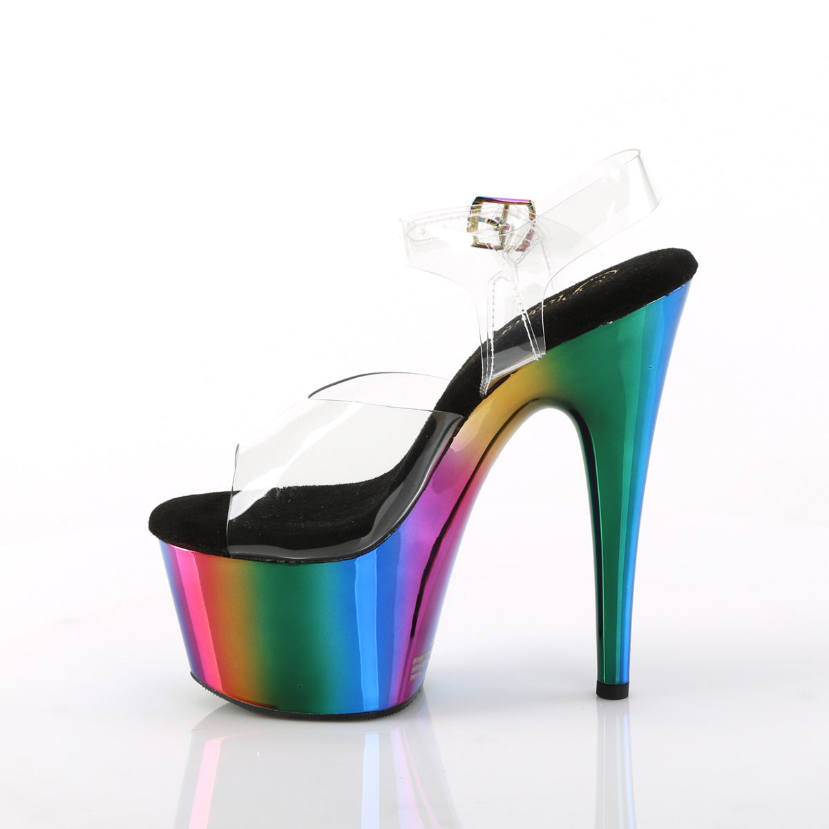 ADORE-708RC Clear & Multi Colour Ankle Peep Toe High Heel  Multi view 4
