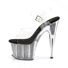 ADORE-708SRS Clear & Silver Ankle Peep Toe High Heel Clear & Silver Multi view 4