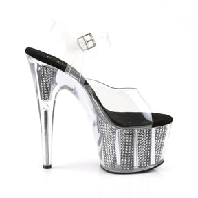 ADORE-708SRS Clear & Silver Ankle Peep Toe High Heel Clear & Silver Multi view 2