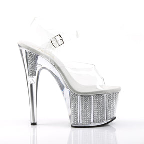 ADORE-708SRS Clear & Silver Ankle Peep Toe High Heel  Multi view 2
