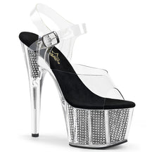 ADORE-708SRS Clear & Silver Ankle Peep Toe High Heel