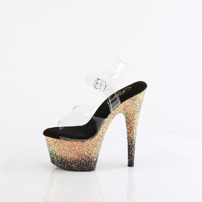 ADORE-708SS Black & Blue Ankle Peep Toe High Heel Pink Multi view 4