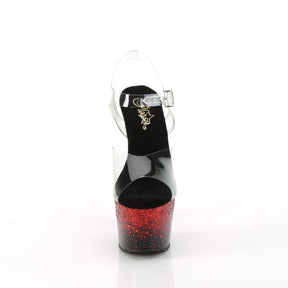 ADORE-708SS Black & Blue Ankle Peep Toe High Heel Black & Red Multi view 5