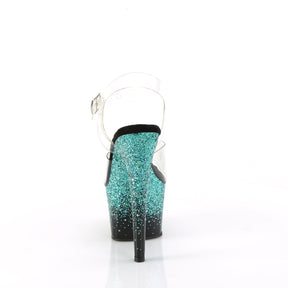 ADORE-708SS Black & Blue Ankle Peep Toe High Heel Green & Clear Multi view 3