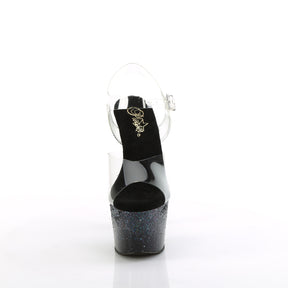 ADORE-708SS Black & Blue Ankle Peep Toe High Heel Black & Clear Multi view 5