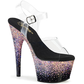ADORE-708SS Black & Blue Ankle Peep Toe High Heel Pink Multi view 1