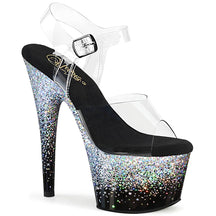 ADORE-708SS Black & Blue Ankle Peep Toe High Heel