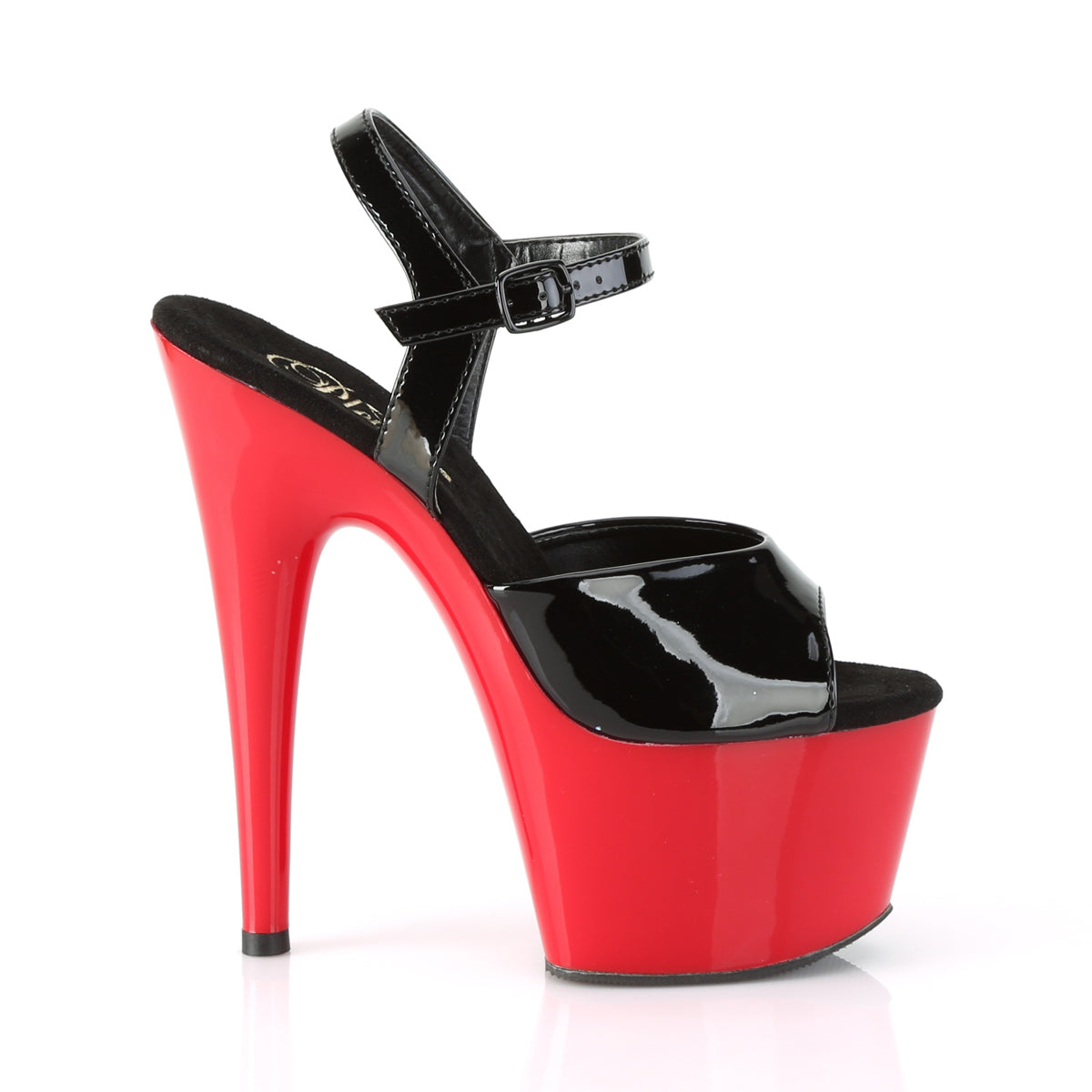 ADORE-709 Patent Black & Red Open Toe High Heels