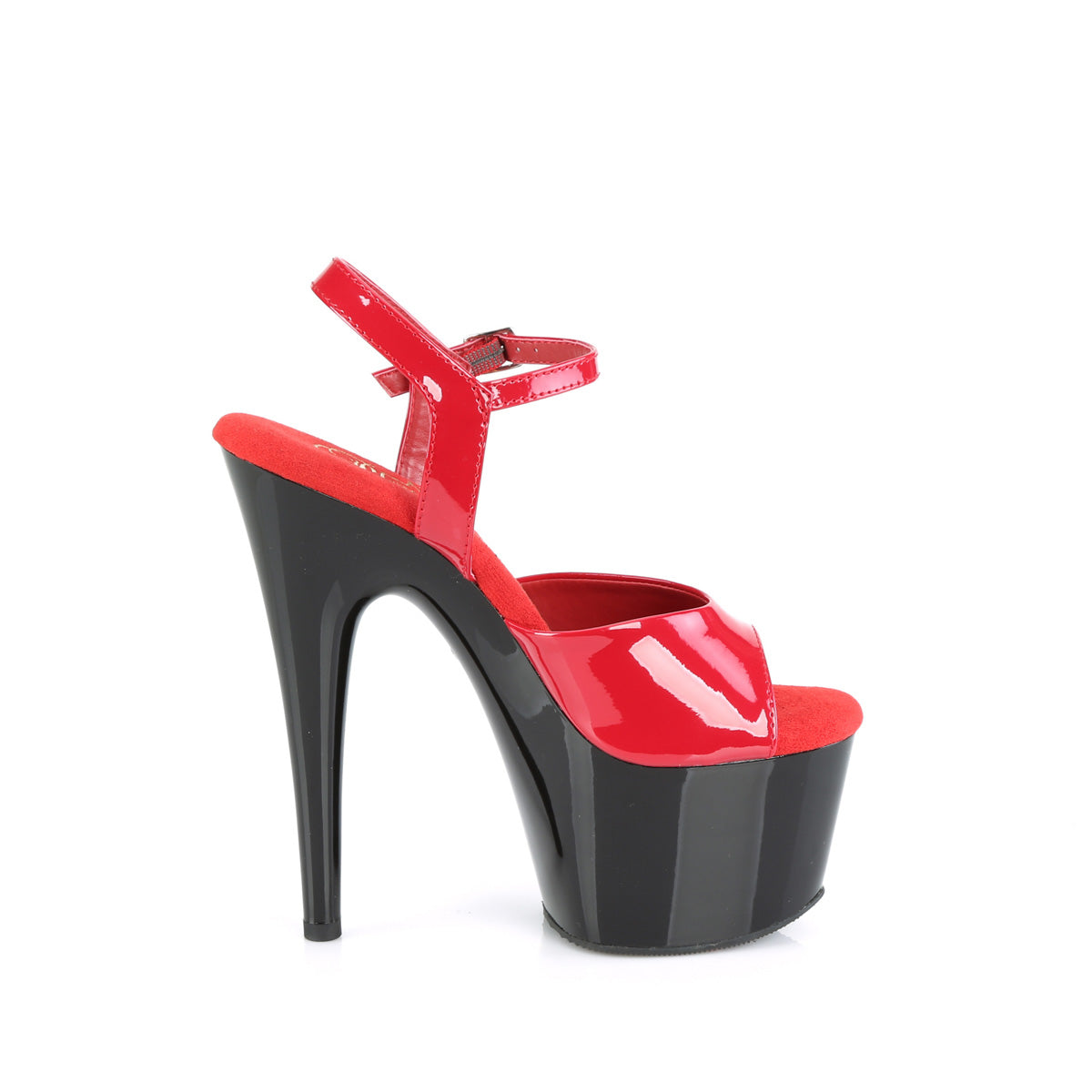 ADORE-709 Black & Red Ankle Peep Toe High Heel
