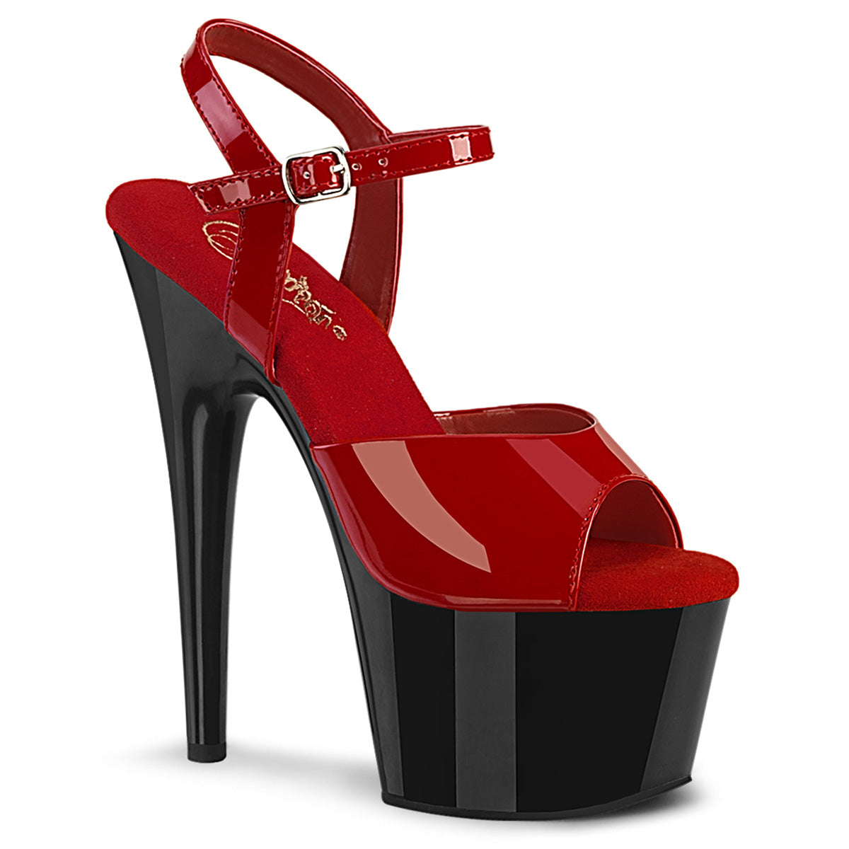 ADORE-709 Black & Red Ankle Peep Toe High Heel