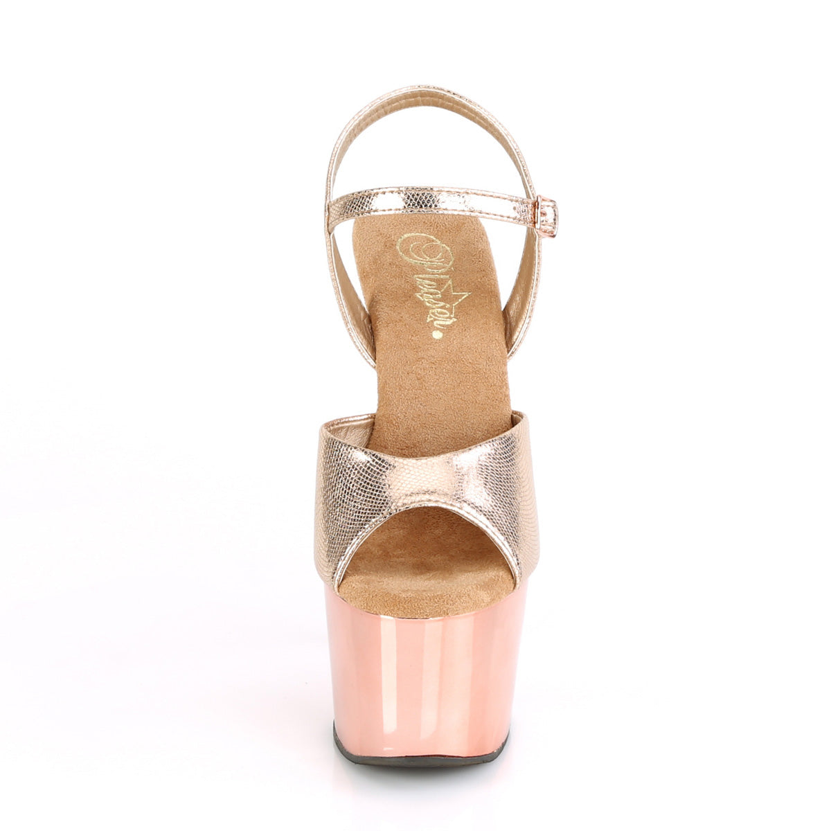 ADORE-709 Rose Gold Ankle Peep Toe High Heel