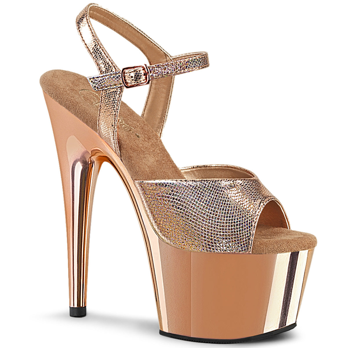ADORE-709 Rose Gold Ankle Peep Toe High Heel