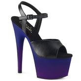 ADORE-709BP Black & Purple Ankle Peep Toe High Heel