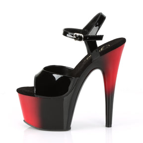 ADORE-709BR Black & Red Ankle Peep Toe High Heel