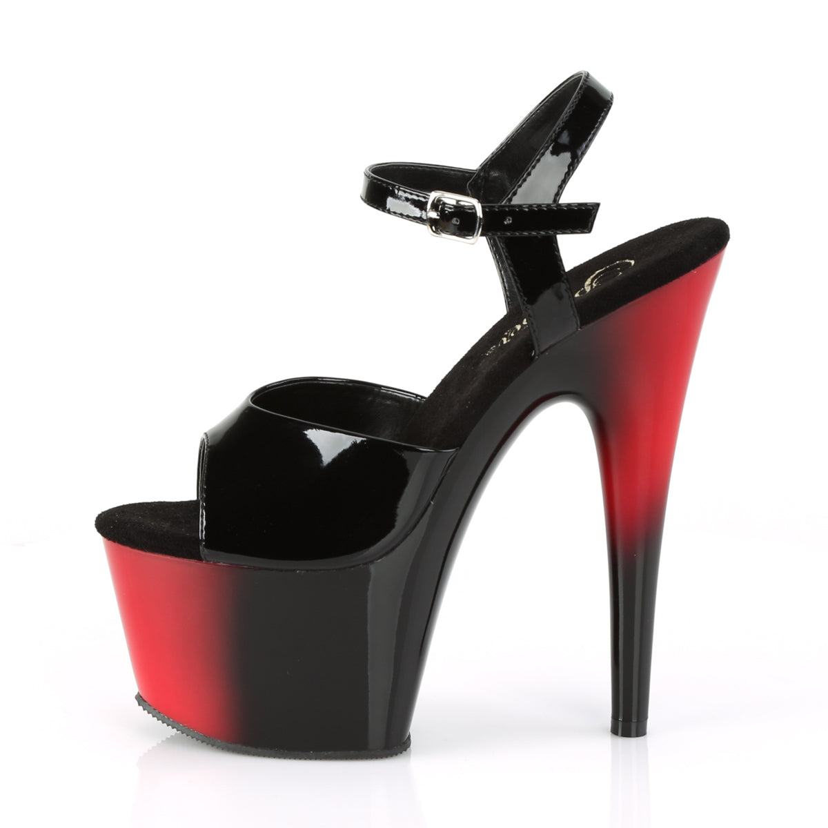 ADORE-709BR Black & Red Ankle Peep Toe High Heel Black & Red Multi view 4