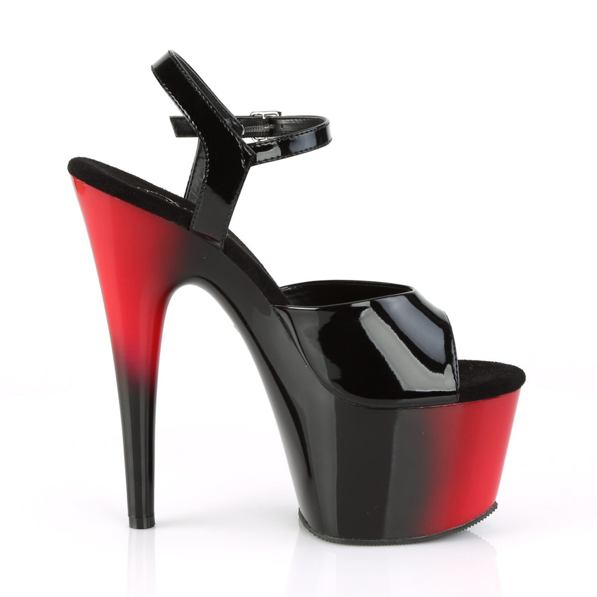 ADORE-709BR Black & Red Ankle Peep Toe High Heel Black & Red Multi view 2