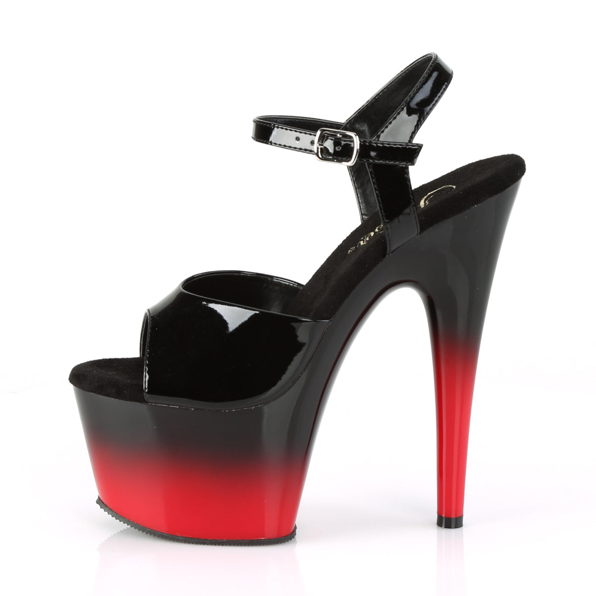 ADORE-709BR-H Black & Red Ankle Peep Toe High Heel Black & Red Multi view 4
