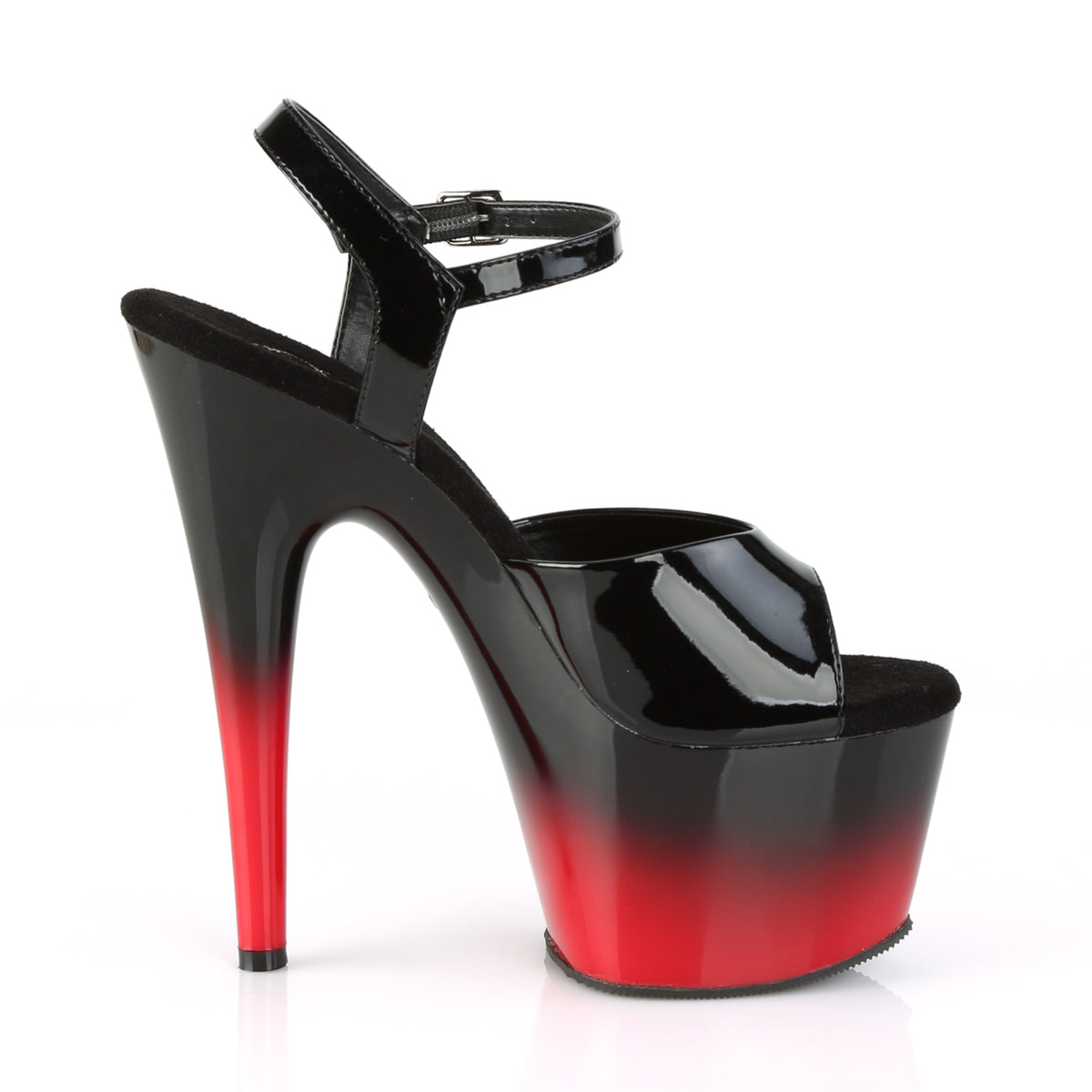 ADORE-709BR-H Black & Red Ankle Peep Toe High Heel Black & Red Multi view 2