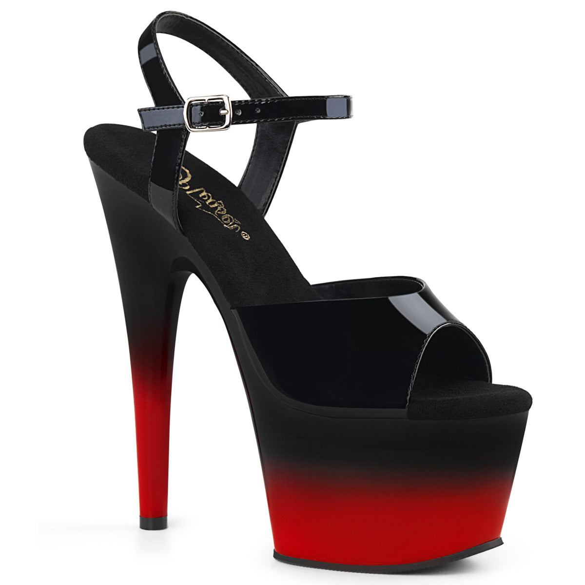 ADORE-709BR-H Black & Red Ankle Peep Toe High Heel Black & Red Multi view 1