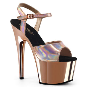 ADORE-709HGCH Ankle Peep Toe High Heel Rose Gold Multi view 1