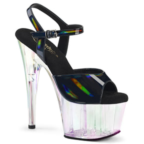ADORE-709HT Black & Clear Ankle Peep Toe High Heel Black & Clear & Opal Multi view 1