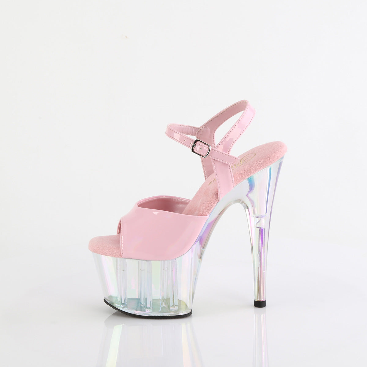 ADORE-709HT Black & Clear Ankle Peep Toe High Heel Pink & Clear & Opal Multi view 4