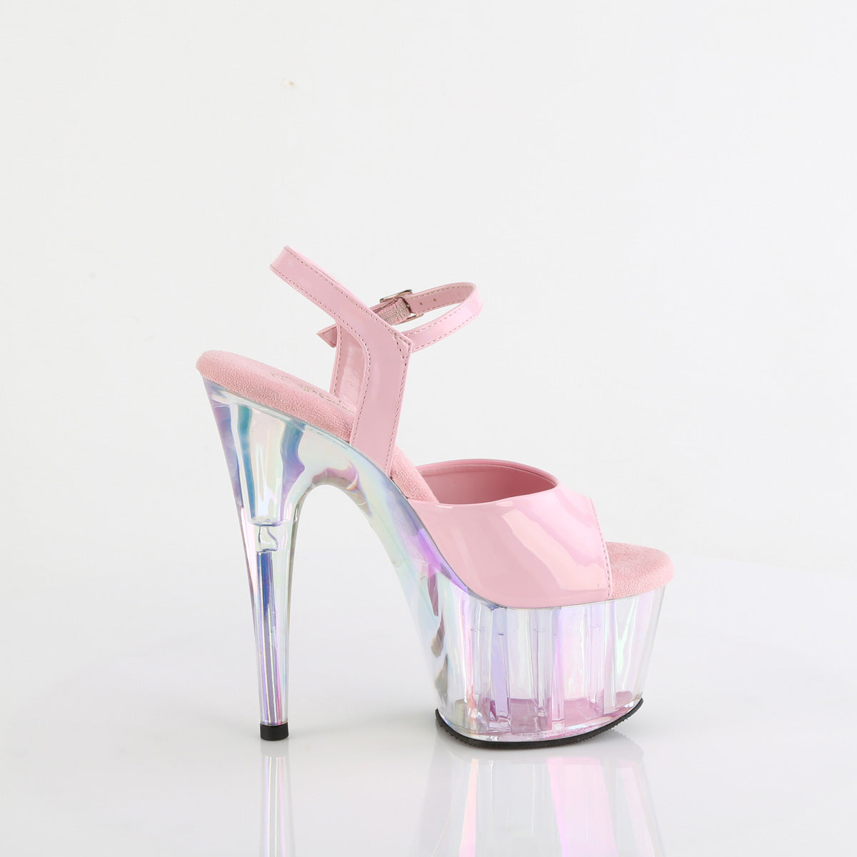 ADORE-709HT Black & Clear Ankle Peep Toe High Heel Pink & Clear & Opal Multi view 2
