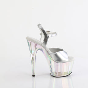 ADORE-709HT Black & Clear Ankle Peep Toe High Heel Silver & Clear & Opal Multi view 2