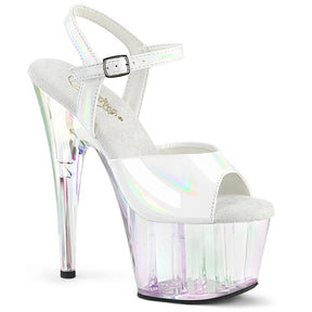 ADORE-709HT Black & Clear Ankle Peep Toe High Heel White & Opal Multi view 1