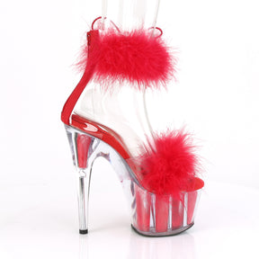ADORE-724F Ankle Peep Toe High Heel Red & Clear Multi view 2