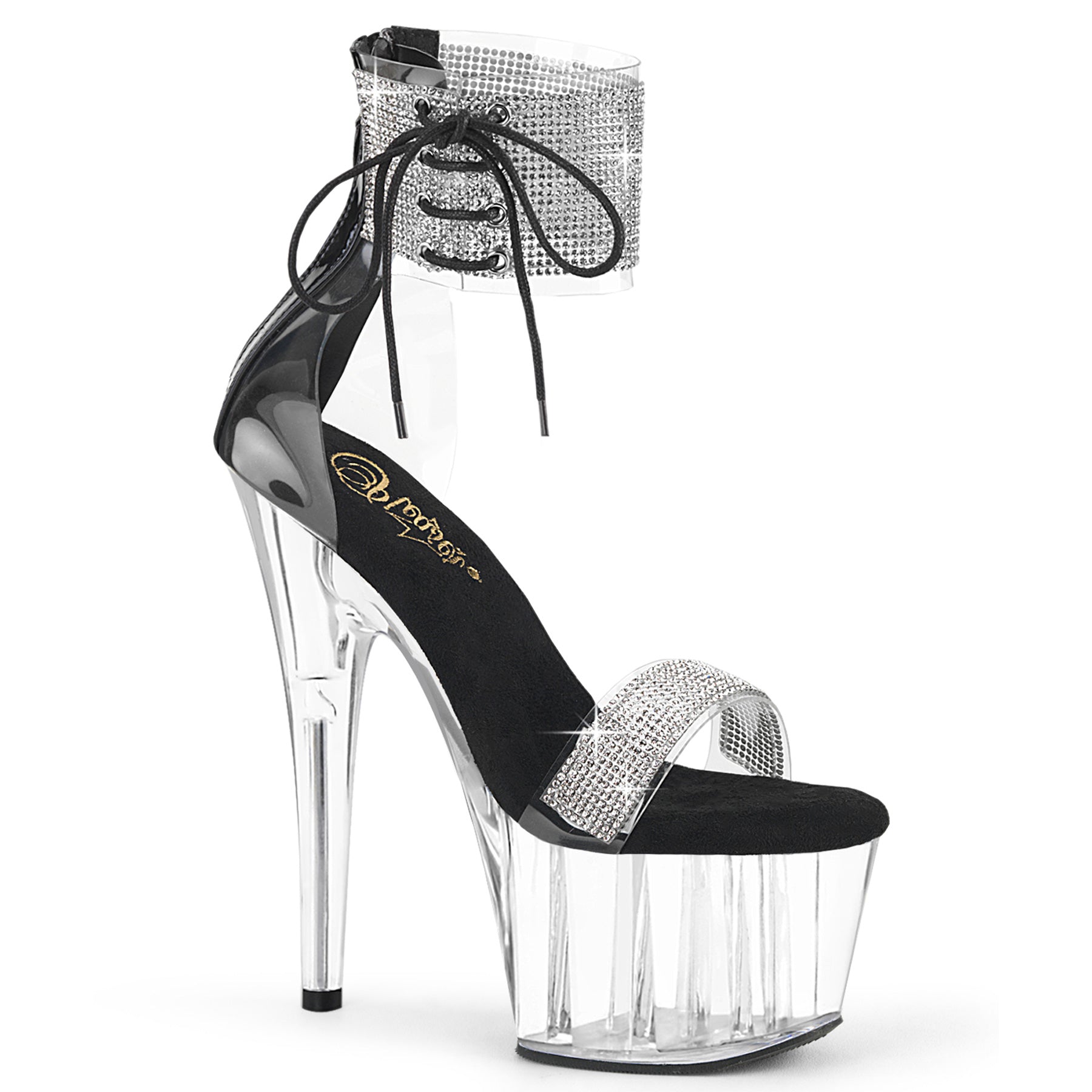 ADORE-727RS Ankle Sandal High Heel Black & Clear Multi view 1