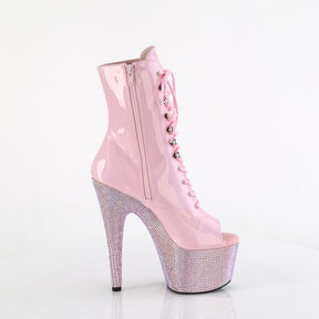 BEJEWELED-1021-7 Black & Silver Calf High Peep Toe Boots Pink Multi view 2