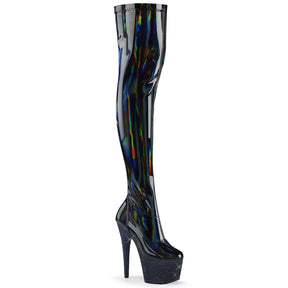BEJEWELED-3000-7 Pink Thigh High Boots Black Multi view 1