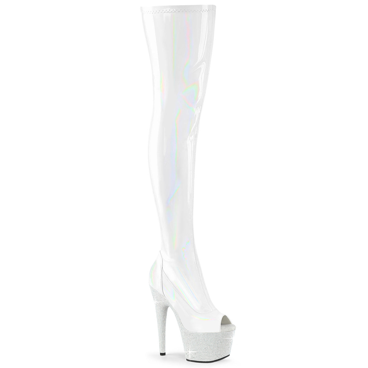 BEJEWELED-3011-7 Thigh High Boots White Multi view 1