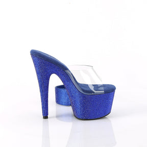 BEJEWELED-712RS Clear & Multi Colour Peep Toe High Heel Blue Multi view 2