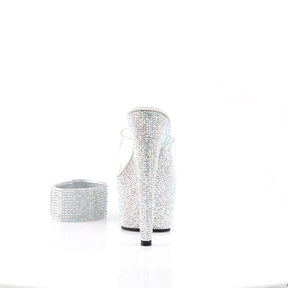 BEJEWELED-712RS Clear & Multi Colour Peep Toe High Heel Clear & Silver Multi view 3
