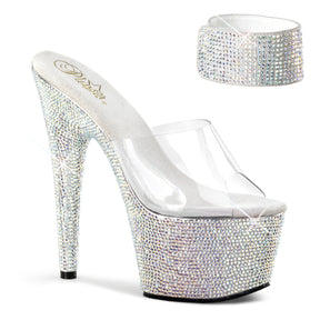 BEJEWELED-712RS Clear & Multi Colour Peep Toe High Heel Clear & Silver Multi view 1