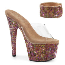 BEJEWELED-712RS Clear & Multi Colour Peep Toe High Heel