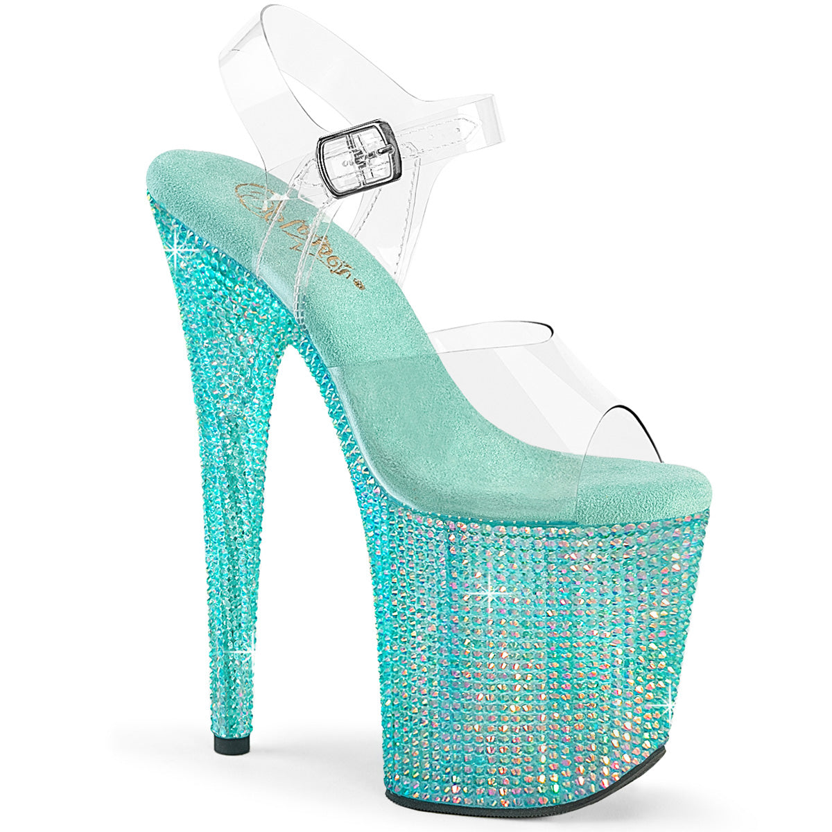 BEJEWELED-808RRS Ankle Strap Sandal Clear & Blue & Green Multi view 1