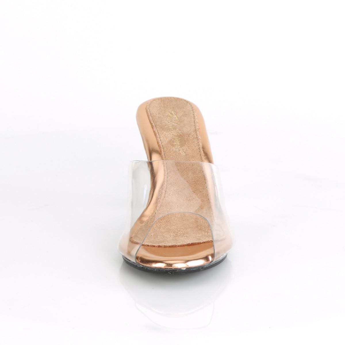 BELLE-301 Clear & Nude Slide Heel Clear & Rose Gold Multi view 5