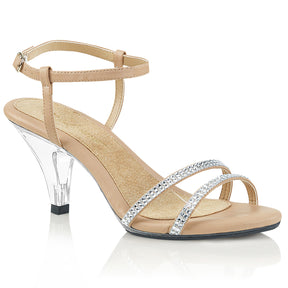 BELLE-316 Clear & Gold Metallic Sandal Clear & Nude Multi view 1