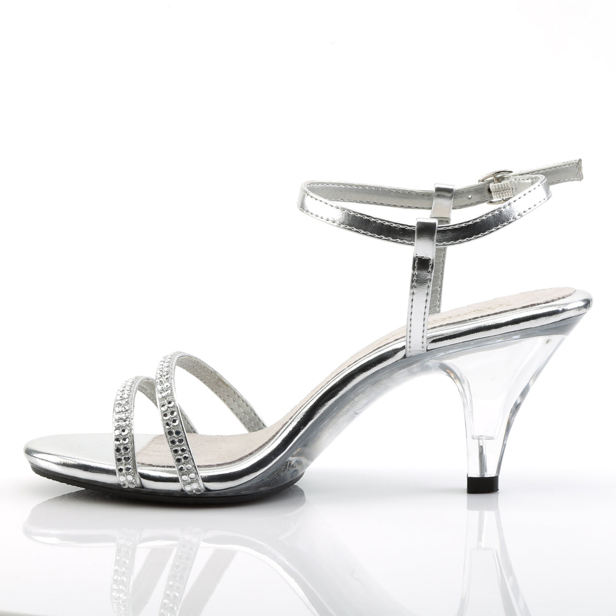 BELLE-316 Clear & Gold Metallic Sandal Silver & Clear Multi view 4