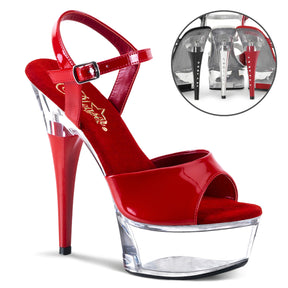 CAPTIVA-609 Ankle Peep Toe High Heel Clear & Red Multi view 1