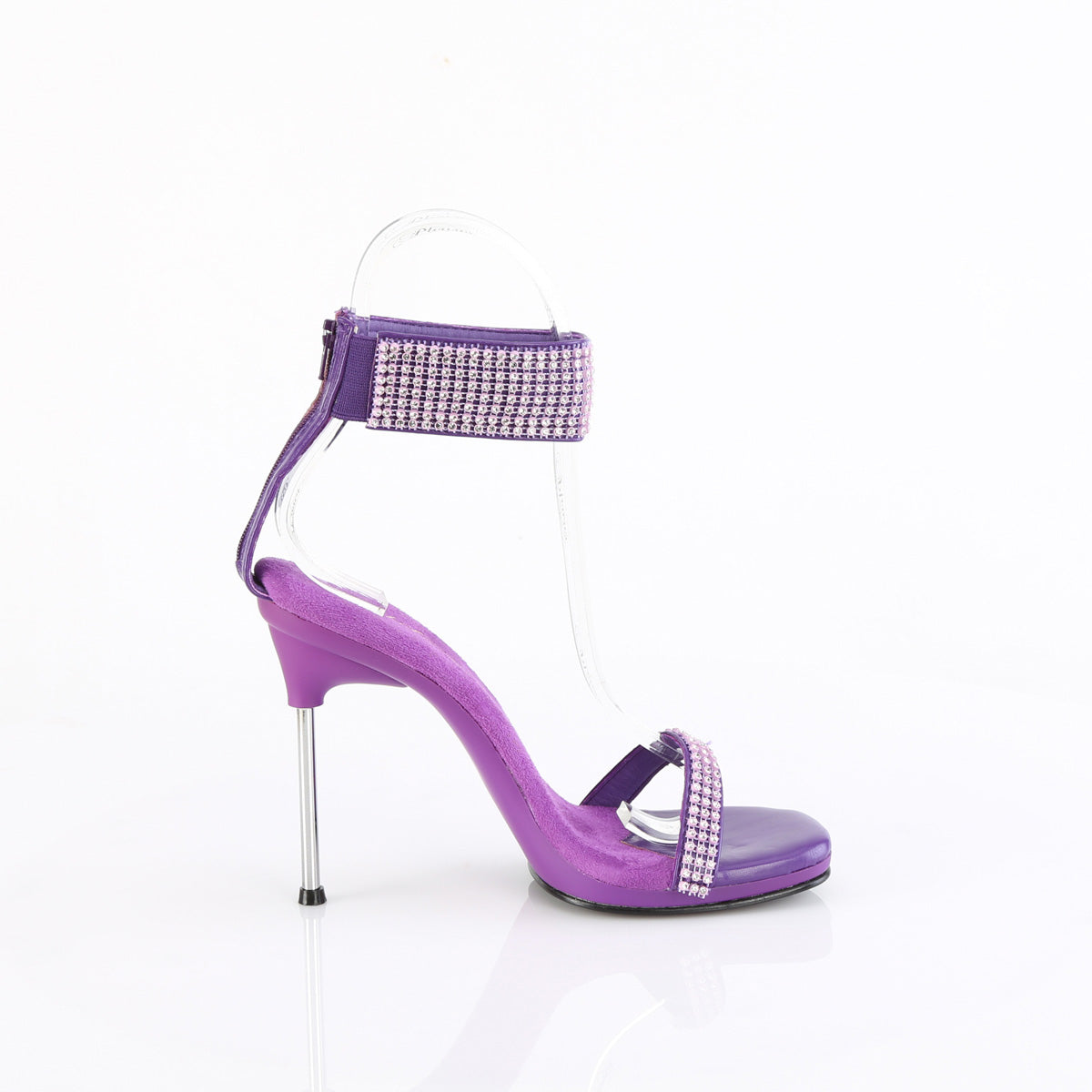 CHIC-40 Black Ankle Sandal High Heel Purple Multi view 2
