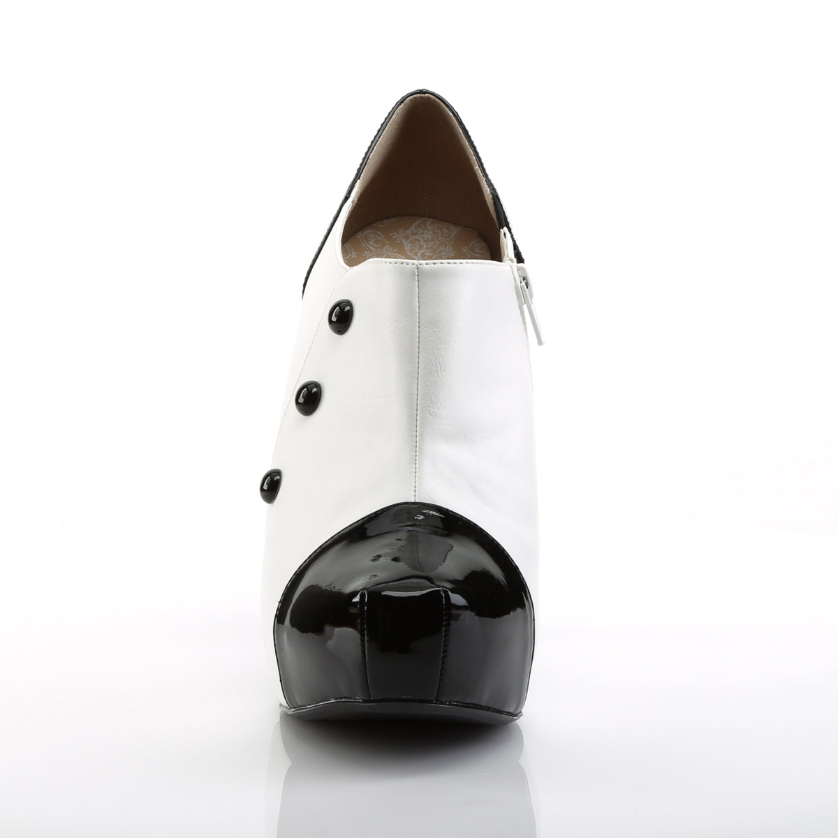 CHLOE-11 Black & White Patent Ankle Boots Black & White Multi view 5