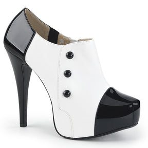CHLOE-11 Black & White Patent Ankle Boots Black & White Multi view 1