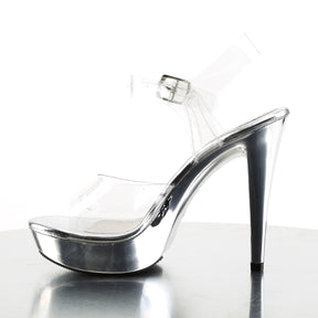 COCKTAIL-508 Ankle Peep Toe High Heel Clear & Silver Multi view 4